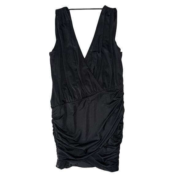 Michael Costello x Revolve Mina Ruched Plunging Neckline Sleeveless Mini Dress S - Picture 4 of 11